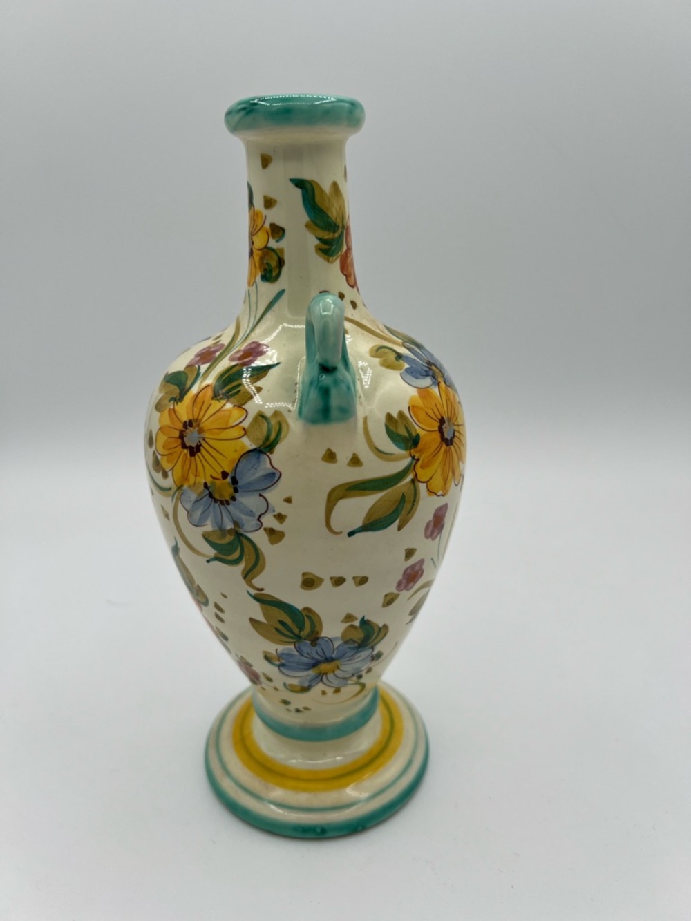Deruta Italy hand painted floral vase - Picture 4 of 10